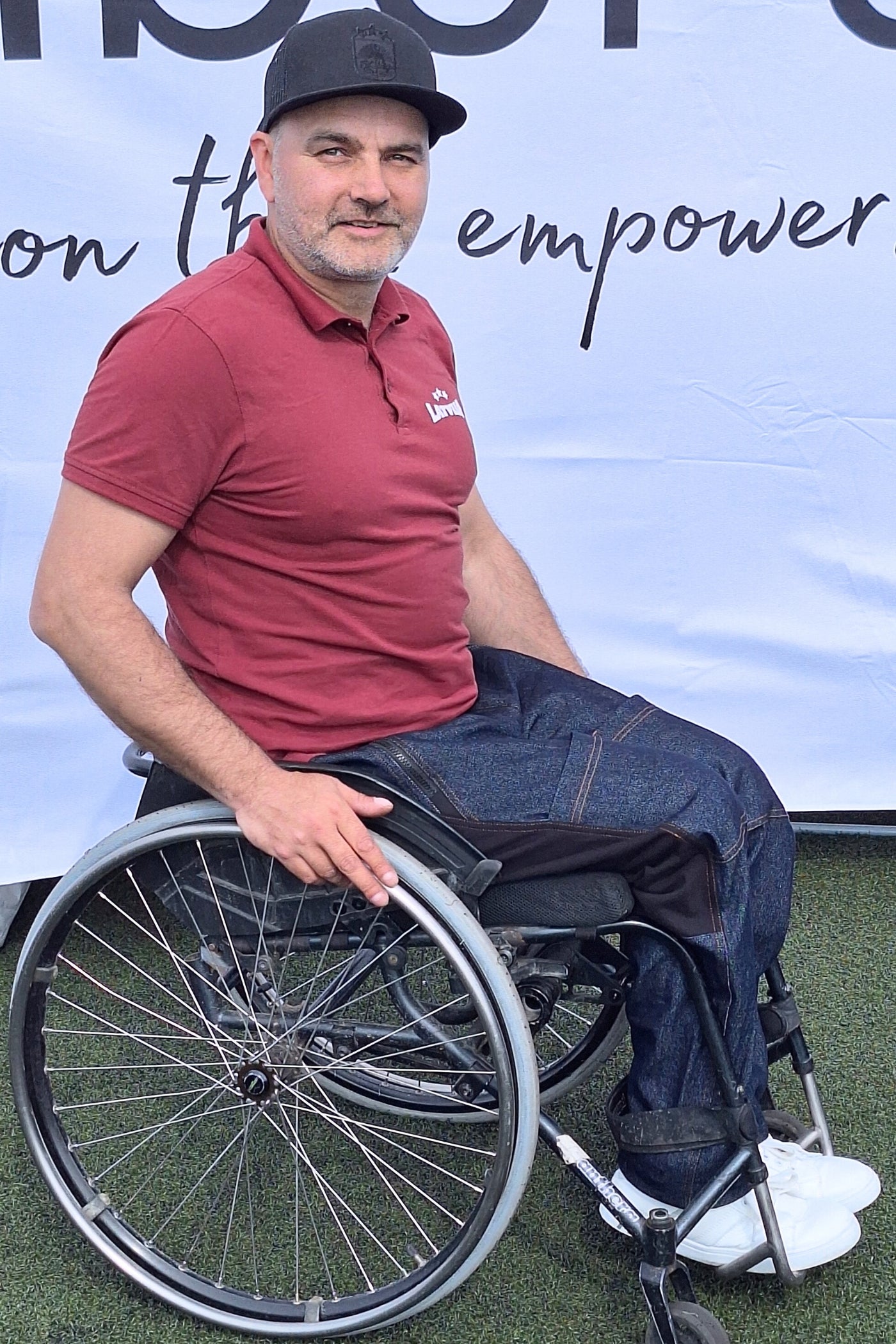 Men's wheelchair adaptive jeans