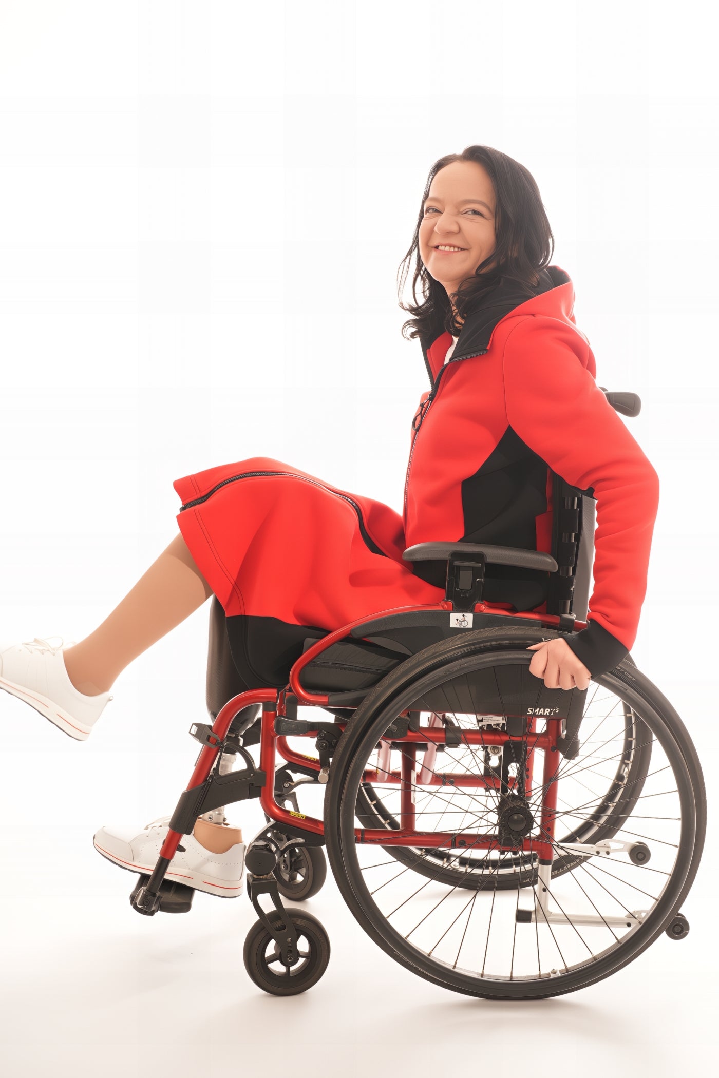 Ladies' Wheelchair Adaptive Jersey jacket with magnetic zipper