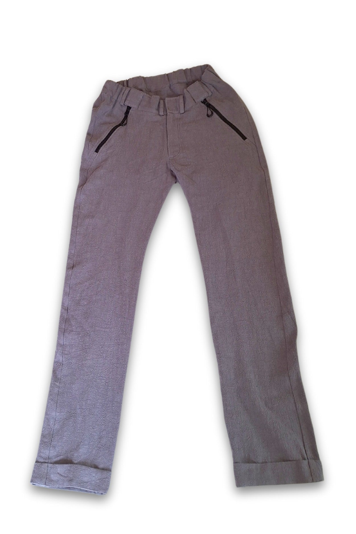 Men's wheelchair adaptive summer pants with drop down front from skin friendly ramie fabric