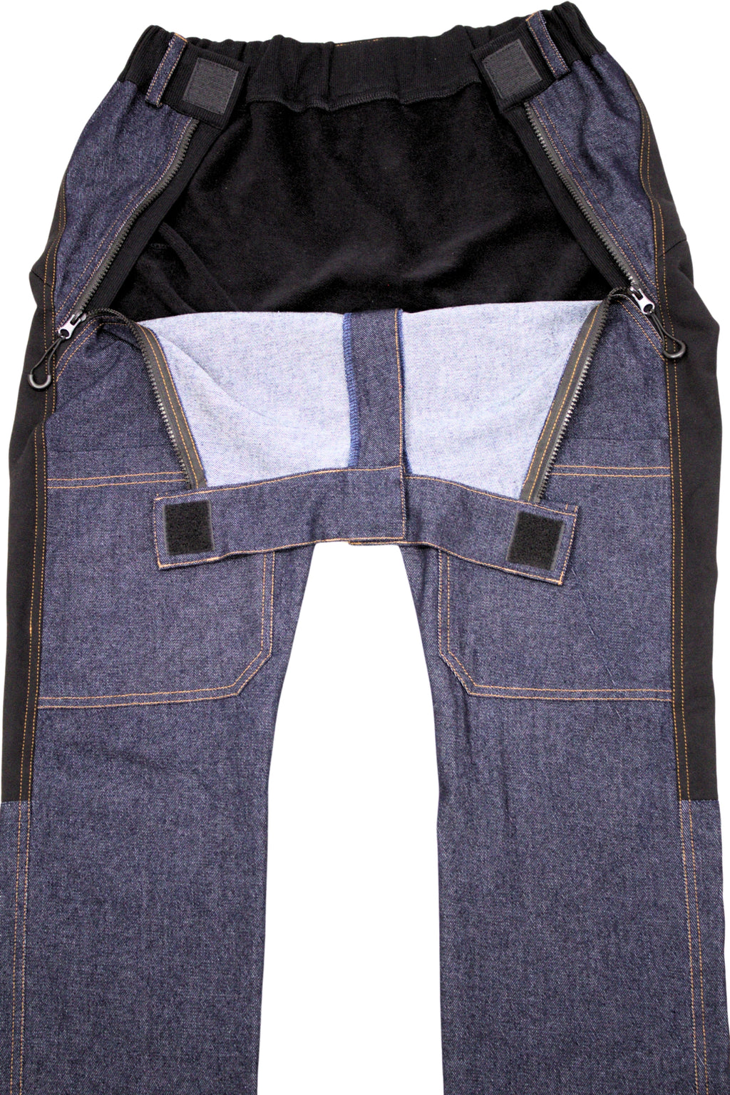 Aangepaste herenjeans voor rolstoelgebruikers met voorklep 100% katoen