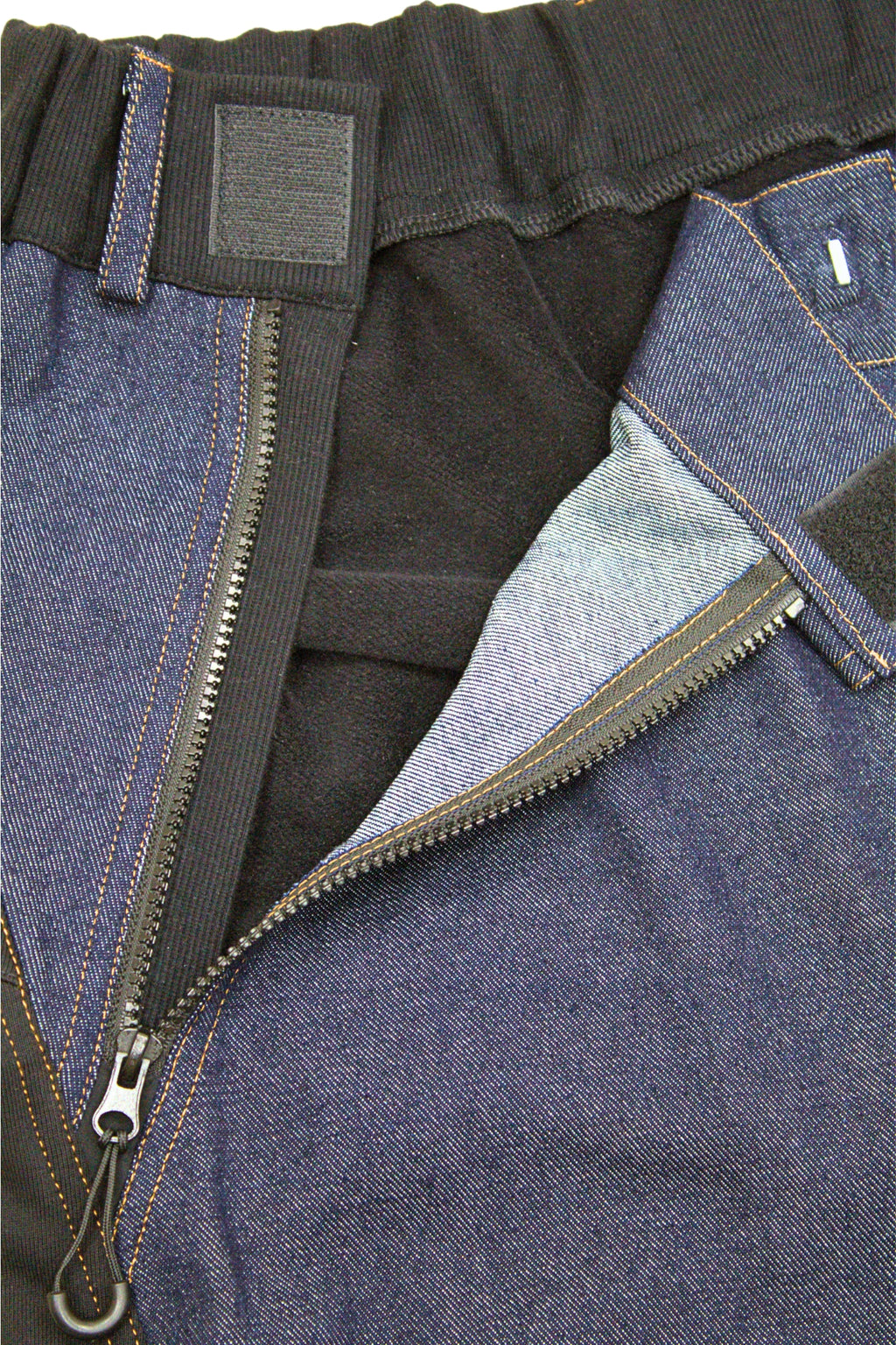 Aangepaste herenjeans voor rolstoelgebruikers met voorklep 100% katoen