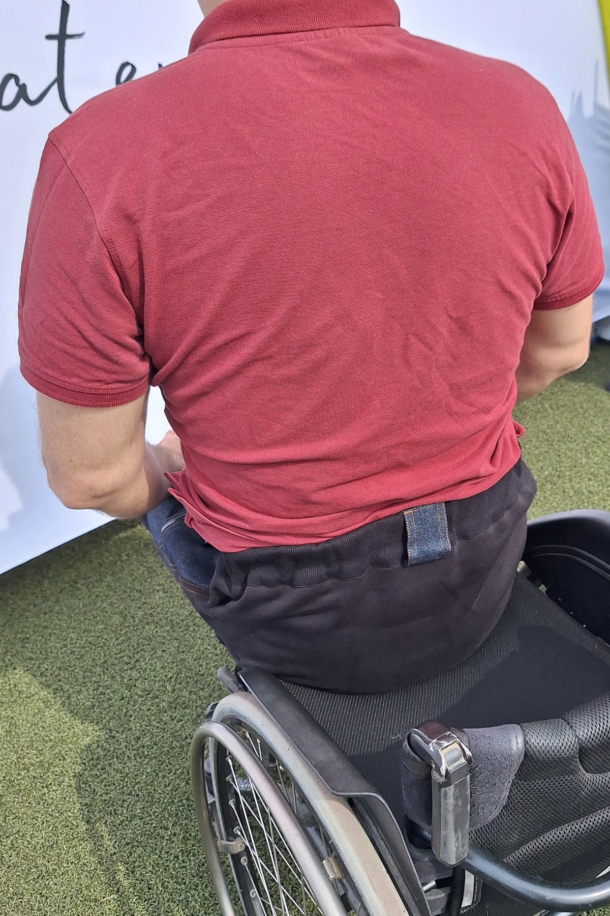 Aangepaste herenjeans voor rolstoelgebruikers met voorklep 100% katoen