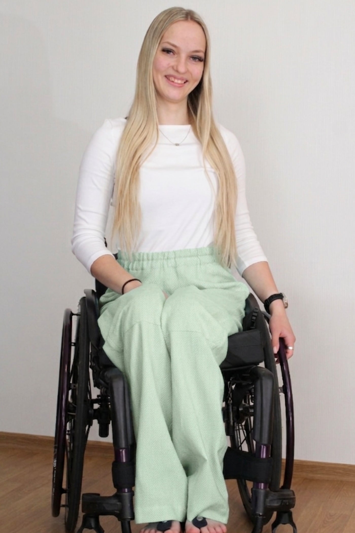 Women's wheelchair summer trousers: 100% Cotton