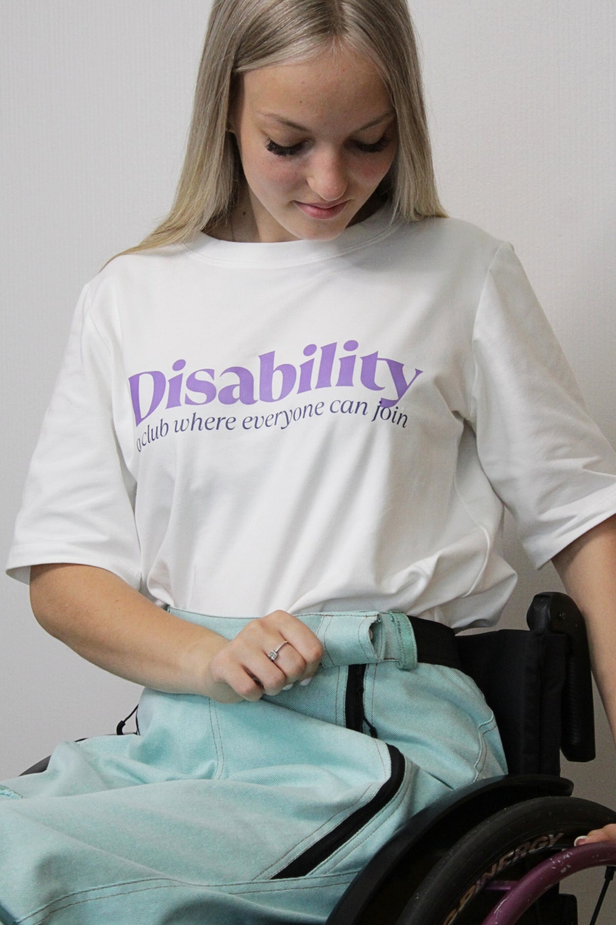 Last items! Women's wheelchair adaptive jeans with elastic waist and fun print