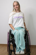 Last items! Women's wheelchair adaptive jeans with elastic waist and fun print
