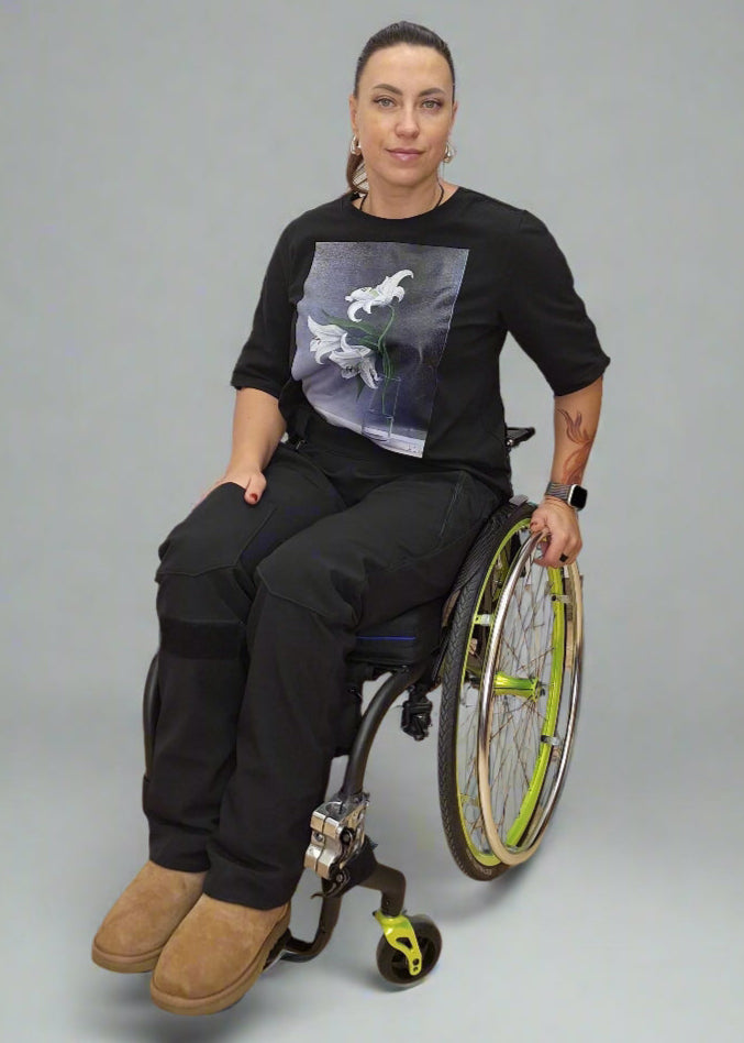 Dames rolstoel-adaptieve warme softshell broek