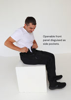 Men's wheelchair adaptive cargo pants with side pockets