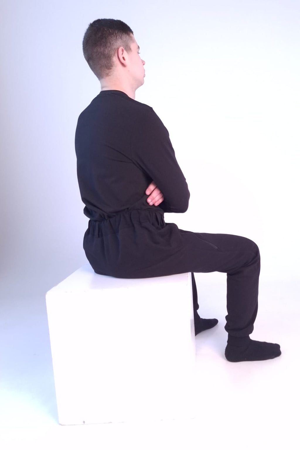 Heren premium adaptive joggingbroek voor rolstoelgebruikers met voorkant die omlaag kan