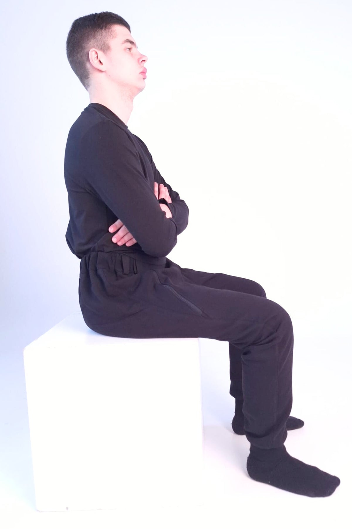 Heren premium adaptive joggingbroek voor rolstoelgebruikers met voorkant die omlaag kan
