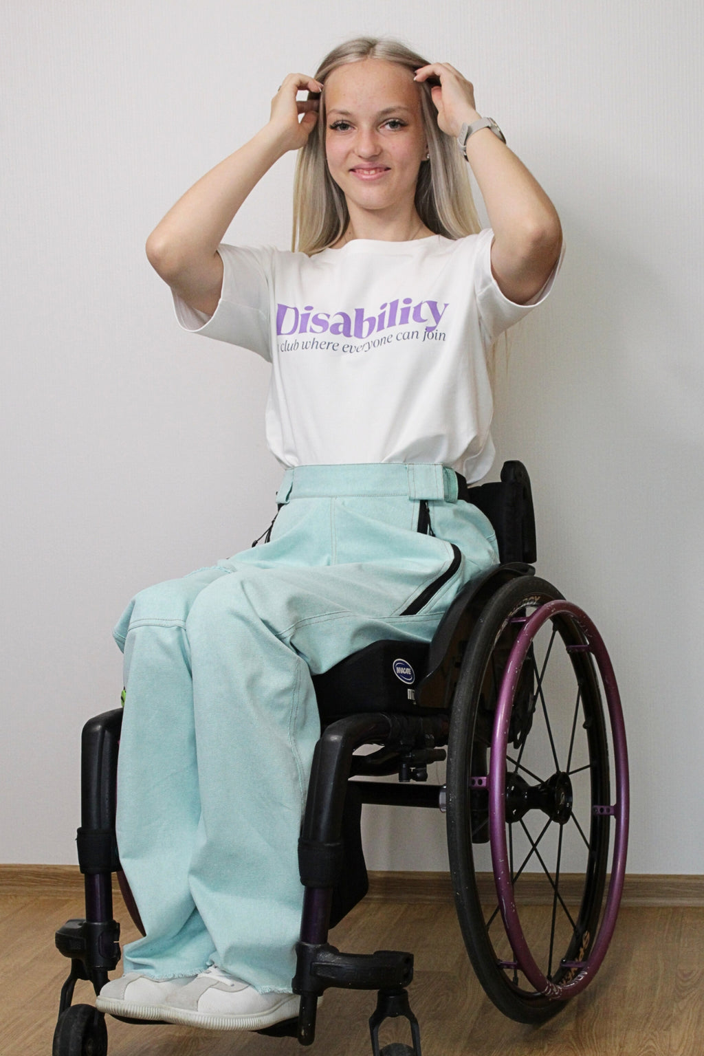 Last items! Women's wheelchair adaptive jeans with elastic waist and fun print