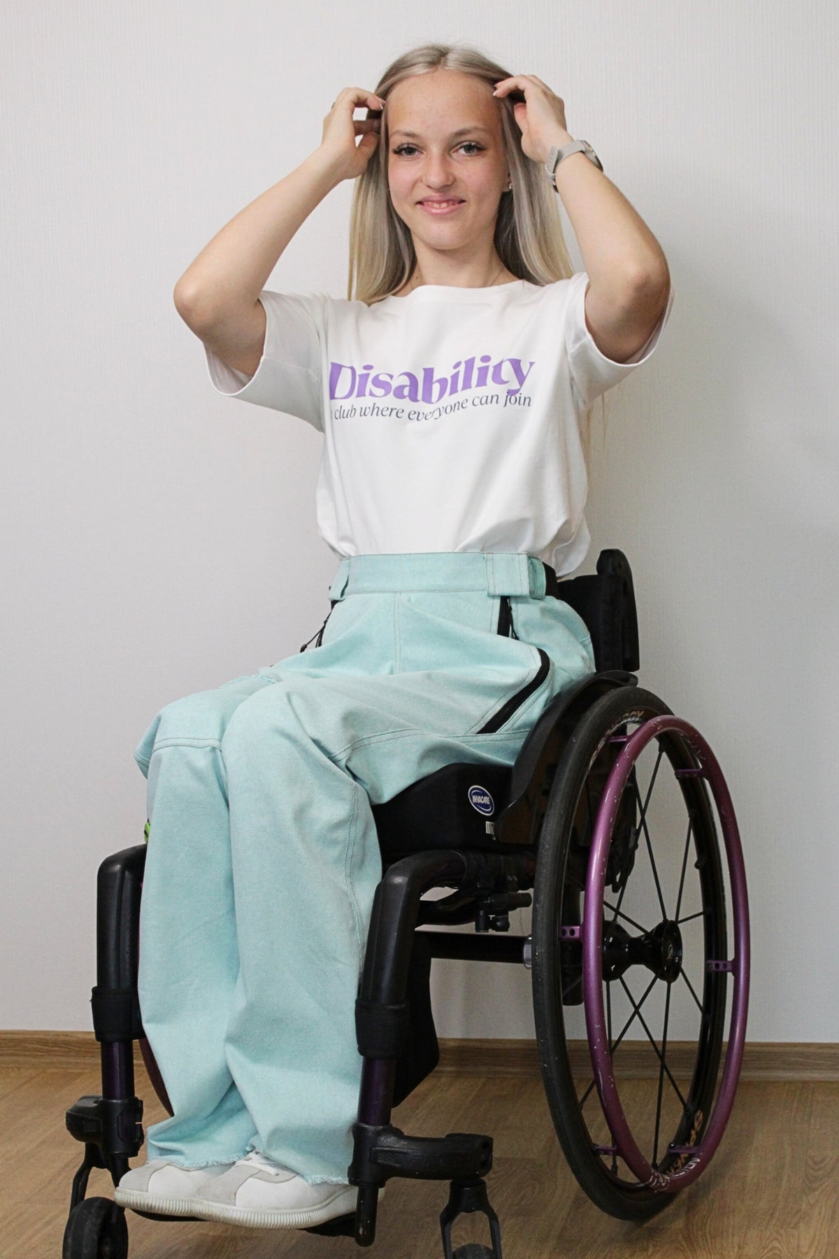 Last items! Women's wheelchair adaptive jeans with elastic waist and fun print